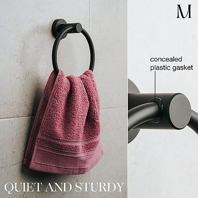 Matte Black SUS304 Stainless Steel Wall Mounted Towel Ring For Bathroom Kitchen
