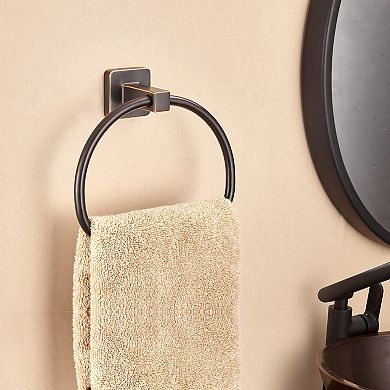 Oil Rubbed Bronze Towel Ring Wall Mount 180 Rotation Half Circle Farm Bathroom Holder
