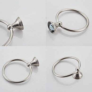 Brushed Nickel Stainless Steel Bathroom Towel Ring Wall Mount Holder