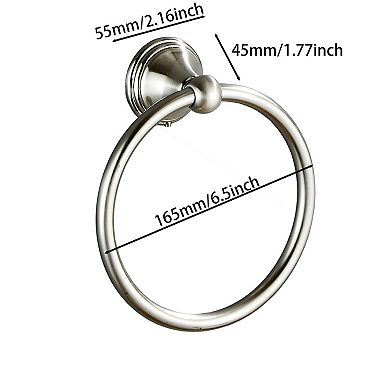 Brushed Nickel Stainless Steel Bathroom Towel Ring Wall Mount Holder