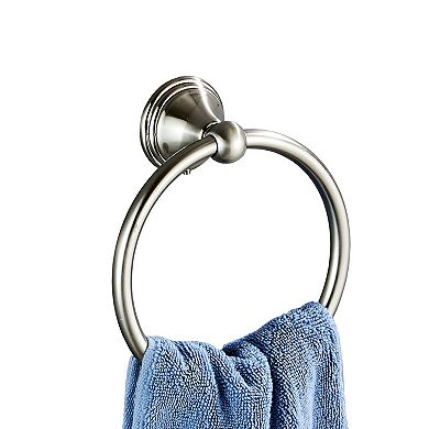Brushed Nickel Stainless Steel Bathroom Towel Ring Wall Mount Holder