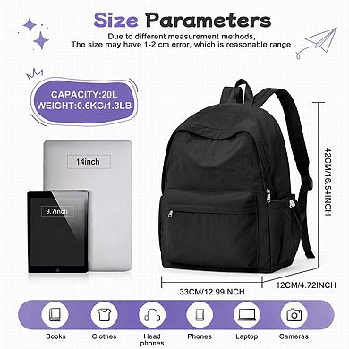 Lightweight Water Resistant School Backpack Laptop Daypack For Teens Men Women