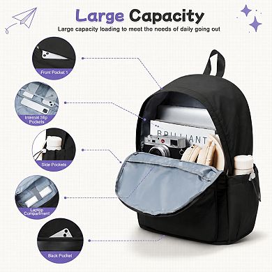 Lightweight Water Resistant School Backpack Laptop Daypack For Teens Men Women