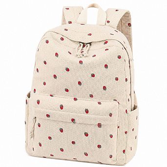 Corduroy Teen School Backpack Laptop Travel Daypack Water Resistant