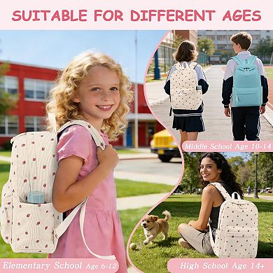 Corduroy Teen School Backpack Laptop Travel Daypack Water Resistant