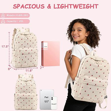 Corduroy Teen School Backpack Laptop Travel Daypack Water Resistant
