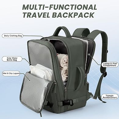 16 Inch Laptop Carry On Travel Backpack Waterproof Outdoor Daypack