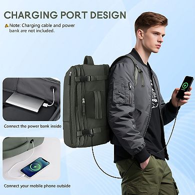 16 Inch Laptop Carry On Travel Backpack Waterproof Outdoor Daypack