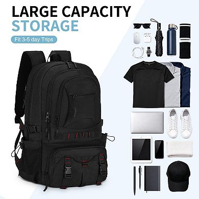 40L Expandable Hiking Backpack Waterproof USB Charging Travel Camping Daypack