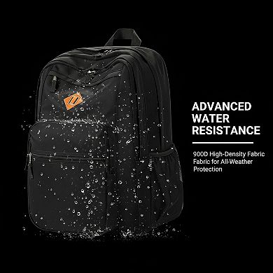 26L Water Resistant Travel College Laptop Backpack With Organizer Pockets