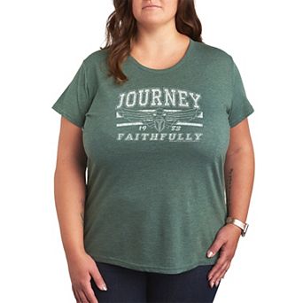 Plus Size Journey Faithfully 1983 Distressed Graphic Tee