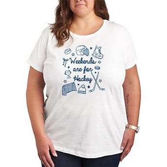 Plus Size Weekends Are For Hockey Graphic Tee