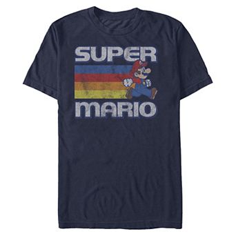 Men's Nintendo Mario Bros Running Stripes Graphic Tee