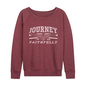 Women's Journey Faithfully Distressed French Terry Long Sleeve Tee