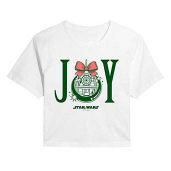 Juniors' Star Wars Joy Death Star Cropped Tee