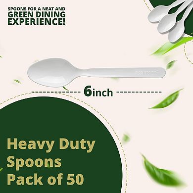 Extra Heavy duty Compostable Spoons 50 pack