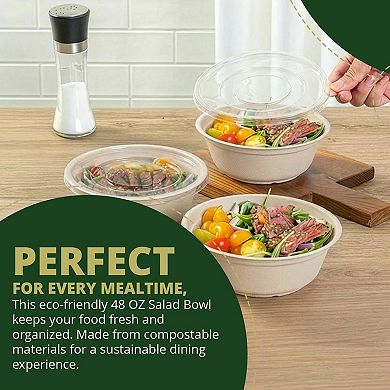 48 OZ Salad Bowl W lids