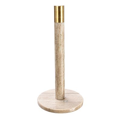 Hello Honey Modern Marble Paper Towel Holder with Brass Detail