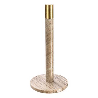 Hello Honey Modern Marble Paper Towel Holder with Brass Detail