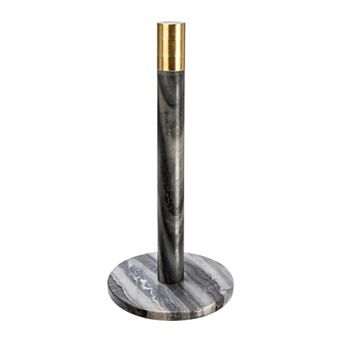 Hello Honey Modern Marble Paper Towel Holder with Brass Detail