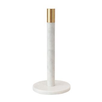 Hello Honey Modern Marble Paper Towel Holder with Brass Detail