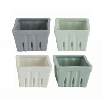 Hello Honey Square Stoneware Berry Bowls (Set of 4 Colors)