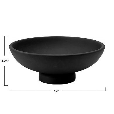 Hello Honey Mango Wood Footed Bowl, Black