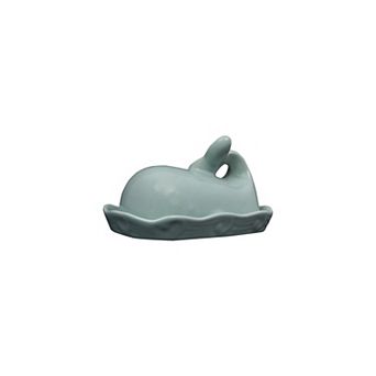 Hello Honey Coastal Stoneware Whale Shaped Butter Dish