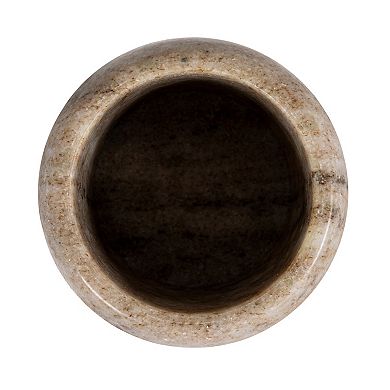 Hello Honey Unique Marble and Mango Wood Pinch Pot Canister with Lid