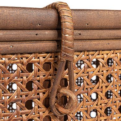 Hello Honey Modern Decorative Oval Woven Rattan Storage Boxes, Set of 2 Sizes