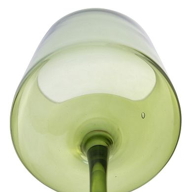 Hello Honey Hand Blown Stemmed Wine Glasses, 14 Ounces, 4 Assorted Colors
