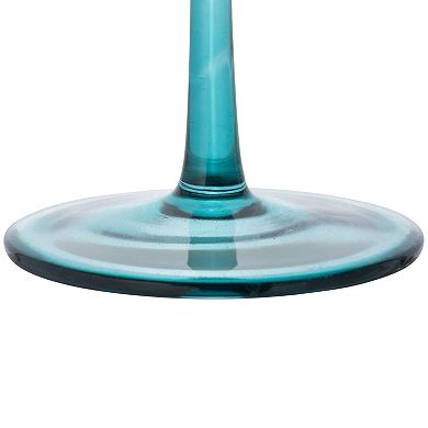 Hello Honey Hand Blown Stemmed Wine Glasses, 14 Ounces, 4 Assorted Colors