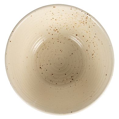 Hello Honey Farmhouse Stoneware Bowl, White Speckled Glaze