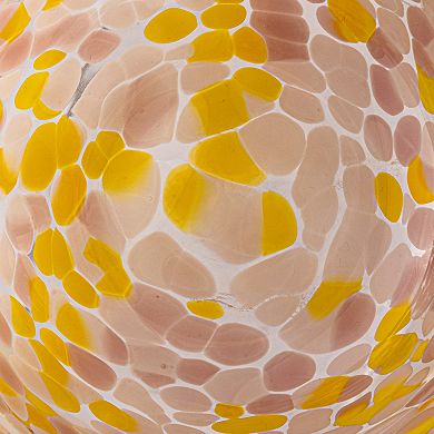 Hello Honey Round Glass Bowl with 4 Pattern Design Styles, Multicolor, Set of 4