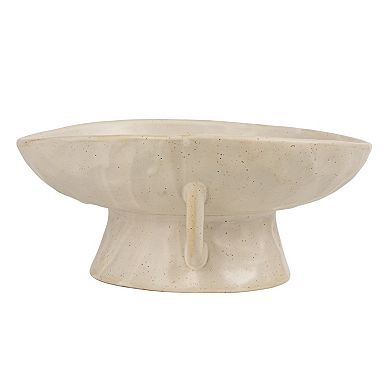 Hello Honey Stoneware Footed Pedestal Bowl with Handles