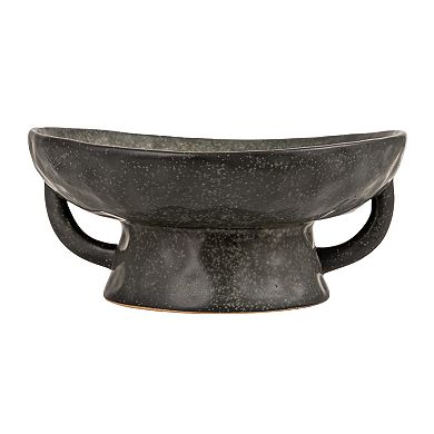 Hello Honey Stoneware Footed Pedestal Bowl with Handles