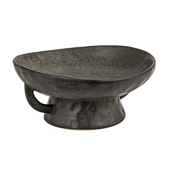Hello Honey Stoneware Footed Pedestal Bowl with Handles