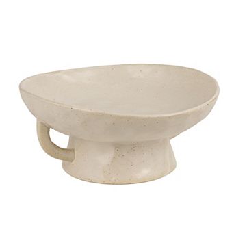 Hello Honey Stoneware Footed Pedestal Bowl with Handles