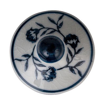 Hello Honey Blossom Enchantment Stoneware Jar Set, Blue, Set of 4