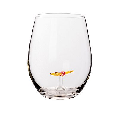 Hello Honey Round Stemless Wine Glass Set, Clear, Set of 10