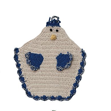 Hello Honey Cotton Crocheted Chicken Pot Holder, Multicolor, Set of 4