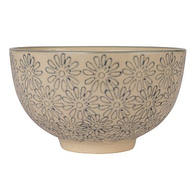 Hello Honey Floral Mosaic Stoneware Bowl Set, Multicolor, Set of 4