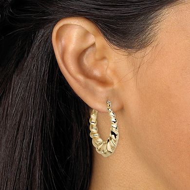 3 Pair Hoop Earrings Set in Yellow Goldtone
