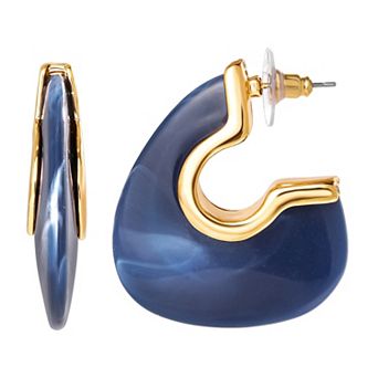 JS Jessica Simpson Blue Drop Earrings for Women, Gold-Tone Statement Earrings