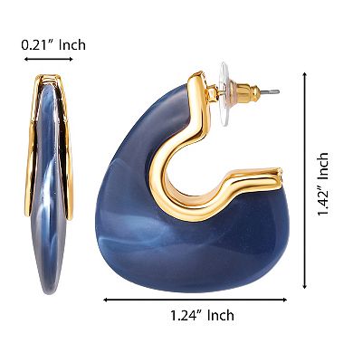 JS Jessica Simpson Blue Drop Earrings for Women, Gold-Tone Statement Earrings