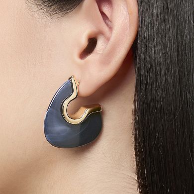 JS Jessica Simpson Blue Drop Earrings for Women, Gold-Tone Statement Earrings