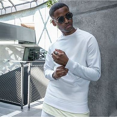 Build Your Brand Mens Raglan-Sleeved Crew Neck Sweat