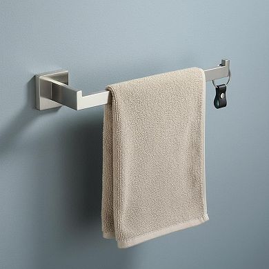 Stainless Steel Square Hand Towel Ring Heavy Duty Wall Mount Brushed Nickel for Bath/Kitchen
