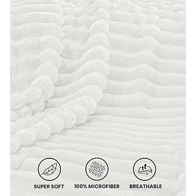 Throw Blanket Soft Warm Lightweight Ribbed Cozy Home Decor Blanket