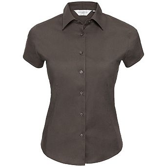 Russell Collection Womens/Ladies Stretch Easy-Care Fitted Short-Sleeved Shirt